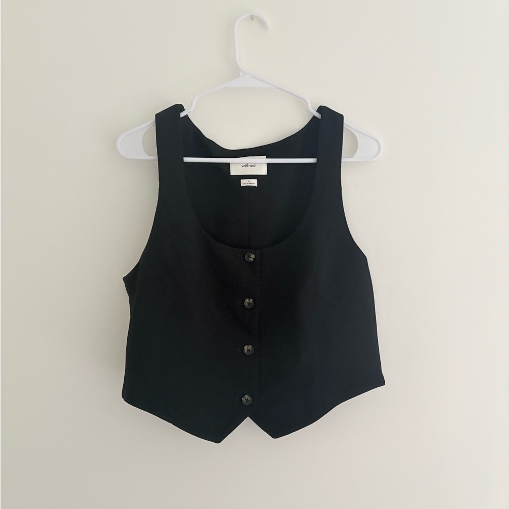 Aritzia Black Cropped Vest-Wilfred line